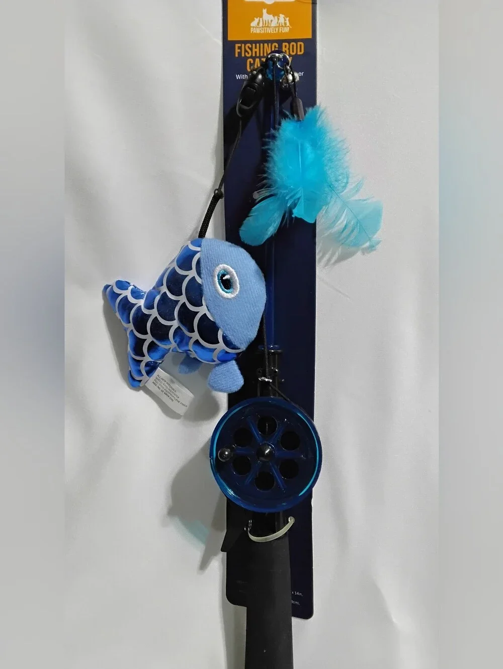 Pawsitively Fun! Fishing Rod Cat Toy with Retractable Crinkle Teaser